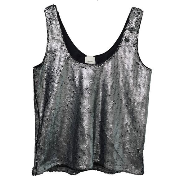Calvin Klein Women's Sequin Tank Top Dark Gray - Size 6 - Picture 2 of 7